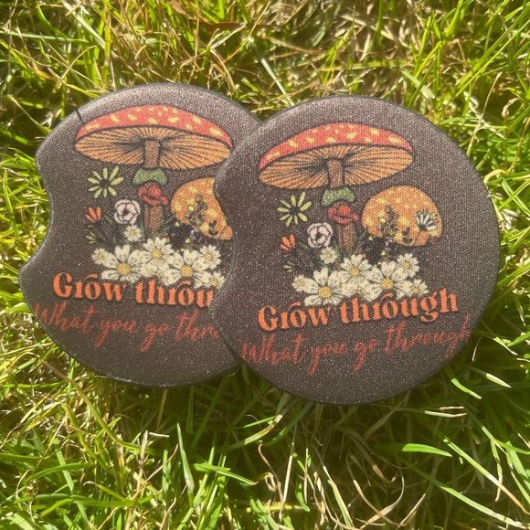 Grow Through Mushroom Coaster Set | Car Decor | Car Accessories - Picture 2 of 10